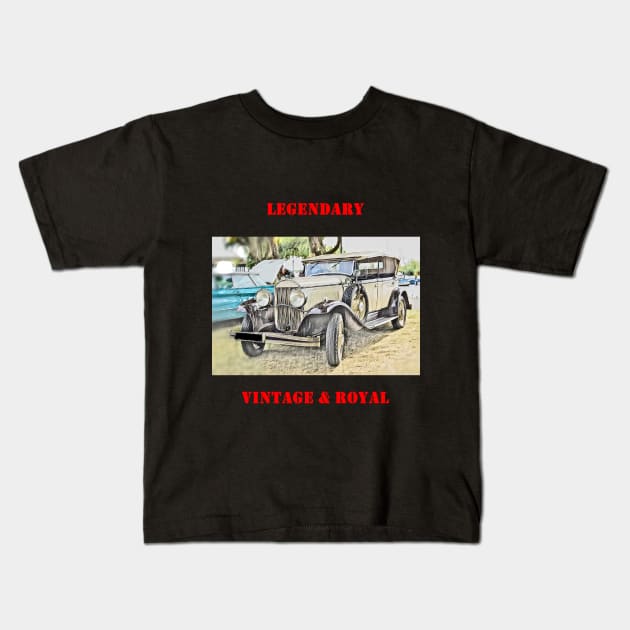 Royal Vintage Legendary Classic Car Kids T-Shirt by fantastic-designs